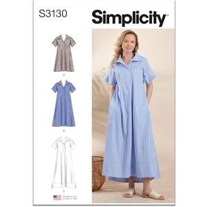 Simplicity Sewing Pattern SS3130U5 Misses' Collared Dress in Three Lengths U5 (16-18-20-22-24) Simplicity Sewing Pattern SS3130U5 Misses' Collared Dress in Three Lengths U5 (16-18-20-22-24)