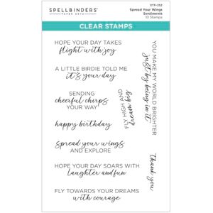 Spellbinders Spread Your Wings Sentiments Clear Stamp Set from The Cheerful Chirps Collection Spellbinders Spread Your Wings Sentiments Clear Stamp Set from The Cheerful Chirps Collection