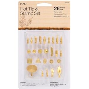 Plaid Wood Burning Tool Gold - Set of 26 Tips Plaid Wood Burning Tool Gold - Set of 26 Tips