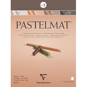 Clairefontaine Ref 96008C Pastelmat Pastel Card Pad No.2 (12 Sheets) 360gsm Card 30 x 40cm Assorted Colours Specially Formulated For Use With Pastels Clairefontaine Ref 96008C Pastelmat Pastel Card Pad No.2 (12 Sheets) 360gsm Card 30 x 40cm Assorted Colours Specially Formulated For Use With Pastels