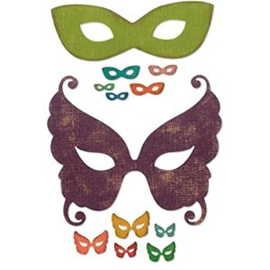Sizzix Thinlits Die Set 664195, Masquerade Mask by Tim Holtz, 12 Pack, One Size, Paper, Multi-Colour Colour Sizzix Thinlits Die Set 664195, Masquerade Mask by Tim Holtz, 12 Pack, One Size, Paper, Multi-Colour Colour