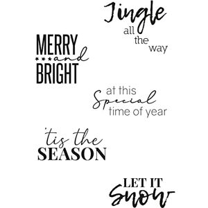 Sizzix Clear Stamps 5PK Festive Sentiments #2 by Olivia Rose, Acrylic,Paper, One Size Sizzix Clear Stamps 5PK Festive Sentiments #2 by Olivia Rose, Acrylic,Paper, One Size