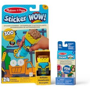Melissa & Doug Sticker Wow Bulldozer Bundle: 24-Page Activity Pad, Sticker Stamper, 500 Stickers, Arts and Crafts Fidget Toy Collectible Character Melissa & Doug Sticker Wow Bulldozer Bundle: 24-Page Activity Pad, Sticker Stamper, 500 Stickers, Arts and Crafts Fidget Toy Collectible Character