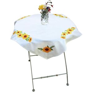 Trimits Printed Cross Stitch Kit Tablecloth Includes, Printed Fabric, Threads, Needle & Instructions, 80 x 80cm, Sunflowers Trimits Printed Cross Stitch Kit Tablecloth Includes, Printed Fabric, Threads, Needle & Instructions, 80 x 80cm, Sunflowers