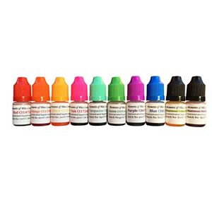 Moments of Bliss Cosmetics Double Concentrated 10 x 10mL Soap Making Bath Bomb Cosmetic Colours Water Based Dyes Complete Set - Highly Concentrated!