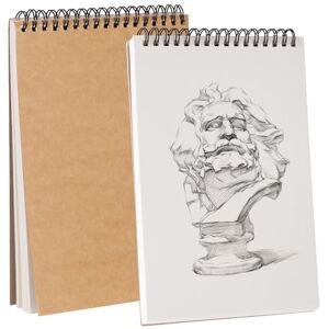 Carehabi Sketchbook A5 Sketchbook Drawing Pad with 60 Pages/30 Sheets 120gsm Blank Page Sketchbook Drawing Pad Art Spiral Kraft Cover Drawing Book Art Book for Adults Children Drawings Sketches 2 Pieces Carehabi Sketchbook A5 Sketchbook Drawing Pad with 60 Pages/30 Sheets 120gsm Blank Page Sketchbook Drawing Pad Art Spiral Kraft Cover Drawing Book Art Book for Adults Children Drawings Sketches 2 Pieces