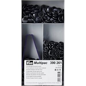 Prym Non-Sew Press Fasteners, Brass, Black, 15mm Prym Non-Sew Press Fasteners, Brass, Black, 15mm