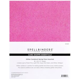 Spellbinders Spring Tones Glitter Cardstock-10 Pack, Metal, ONE Spellbinders Spring Tones Glitter Cardstock-10 Pack, Metal, ONE
