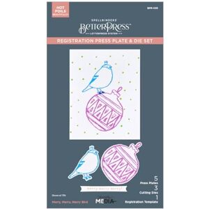 Spellbinders Merry, Merry, Merry Bird Registration Press Plate & Die Set from The Starry Holiday Collection by Dina Wakley Spellbinders Merry, Merry, Merry Bird Registration Press Plate & Die Set from The Starry Holiday Collection by Dina Wakley