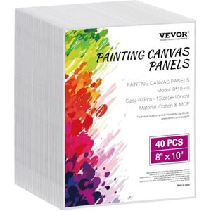 VEVOR Canvas Boards for Painting, 8 x 10 Inch White Canvases for Painting, 40 Pack Painting Canvas Panels for Sketching, Acrylic and Oil Painting, Watercolor, Paint Canvas for Kids and Professionals VEVOR Canvas Boards for Painting, 8 x 10 Inch White Canvases for Painting, 40 Pack Painting Canvas Panels for Sketching, Acrylic and Oil Painting, Watercolor, Paint Canvas for Kids and Professionals