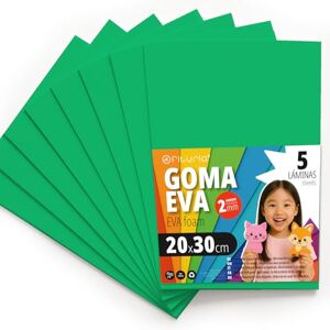 OFITURIA Eva Rubber for School and Creative Crafts, Coloured Foam Sheets for DIY Projects, Art, Children's Decoration, Scrapbooking, Craft Designs 20 x 30 cm (Green, 5 Pcs) OFITURIA Eva Rubber for School and Creative Crafts, Coloured Foam Sheets for DIY Projects, Art, Children's Decoration, Scrapbooking, Craft Designs 20 x 30 cm (Green, 5 Pcs)