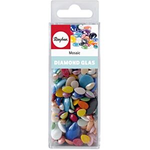 Rayher Drop-Shaped Glass Mosaic Tiles for Arts and Crafts, Drop Mosaic Tiles with Glossy Finish, Mosaic Mix with Various Sizes and Assorted Colours, diamond-shaped, 0.85-1.75cm, 180g, 14875999 Rayher Drop-Shaped Glass Mosaic Tiles for Arts and Crafts, Drop Mosaic Tiles with Glossy Finish, Mosaic Mix with Various Sizes and Assorted Colours, diamond-shaped, 0.85-1.75cm, 180g, 14875999