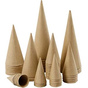 Creativ Papier Mâché Craft Cones – 20 to 50 Assorted Sizes – Cardboard Cones for Modelling Clay, Air Dry Clay, Crepe Paper & DIY Craft Projects Creativ Papier Mâché Craft Cones – 20 to 50 Assorted Sizes – Cardboard Cones for Modelling Clay, Air Dry Clay, Crepe Paper & DIY Craft Projects