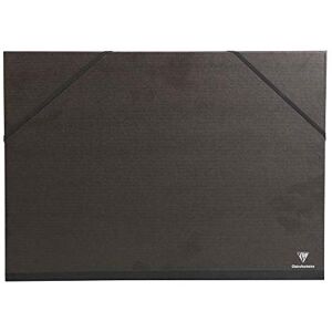 Clairefontaine Ref 48615C Kraft Art Folder A2+ Size, Elastic Straps with 3 Flaps Closure, White Paper Lining, Acid Free Suitable for Transporting Artwork Black Clairefontaine Ref 48615C Kraft Art Folder A2+ Size, Elastic Straps with 3 Flaps Closure, White Paper Lining, Acid Free Suitable for Transporting Artwork Black