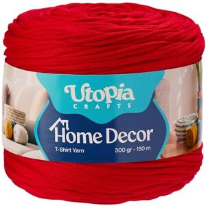 Utopia Crafts T-Shirt Yarn for Crocheting and Knitting Home Decor 300g/150m Elastic Microfibre Fabric Yarn Oeko-Tex Certified Washable Crochet Baskets Bags Rugs & Macramé 5-7mm Hook (Bright Red) Utopia Crafts T-Shirt Yarn for Crocheting and Knitting Home Decor 300g/150m Elastic Microfibre Fabric Yarn Oeko-Tex Certified Washable Crochet Baskets Bags Rugs & Macramé 5-7mm Hook (Bright Red)