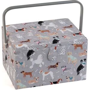Hobby Gift Exclusive Large Sewing Craft Hobby Storage Box, Accessories Tray Pin Cushion Pocket PVC Handle 23.5 x 31 x 20cm, Grey Dogs Hobby Gift Exclusive Large Sewing Craft Hobby Storage Box, Accessories Tray Pin Cushion Pocket PVC Handle 23.5 x 31 x 20cm, Grey Dogs