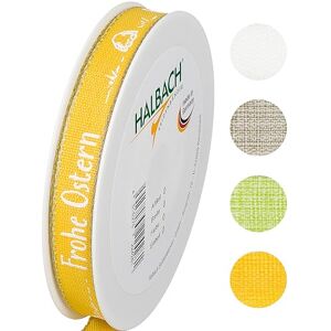 Halbach Seidenbänder Easter Gift Ribbon - 15 mm x 20 m - Decorative Ribbon for Easter Lettering Frohe Ostern - Ribbon Linen for Easter Gifts Halbach Seidenbänder Easter Gift Ribbon - 15 mm x 20 m - Decorative Ribbon for Easter Lettering Frohe Ostern - Ribbon Linen for Easter Gifts