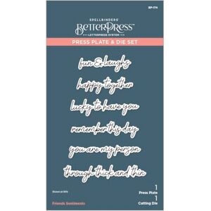 Spellbinders BetterPress Press Plate & Die Set-Friends Sentiments, Metal, one Spellbinders BetterPress Press Plate & Die Set-Friends Sentiments, Metal, one