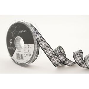 Berisfords 7622 Traditional Menzies tartan ribbon, Black, 25 m x 16 mm Berisfords 7622 Traditional Menzies tartan ribbon, Black, 25 m x 16 mm