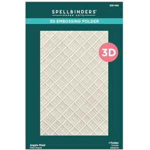 Spellbinders E3D-099 Argyle Plaid 3D Embossing Folder from The Home for The Holidays Collection Spellbinders E3D-099 Argyle Plaid 3D Embossing Folder from The Home for The Holidays Collection