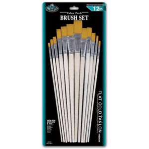 Royal & Langnickel Royal and Langnickel Long Handle Flat Taklon Variety Brush Set Gold (Pack of 12) Royal & Langnickel Royal and Langnickel Long Handle Flat Taklon Variety Brush Set Gold (Pack of 12)