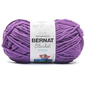 Bernat Blanket Brights Big Ball Yarn-Pow Purple, Fibre: 100% Polyester, 300G Bernat Blanket Brights Big Ball Yarn-Pow Purple, Fibre: 100% Polyester, 300G