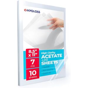 Hygloss Products Acetate Sheets for Crafts, Clear Overhead Projector Film, for Arts and Craft Projects and Classrooms, Stencil Making Sheets, Not for Printers, 8.5” x 11”, 10 Pack Hygloss Products Acetate Sheets for Crafts, Clear Overhead Projector Film, for Arts and Craft Projects and Classrooms, Stencil Making Sheets, Not for Printers, 8.5” x 11”, 10 Pack