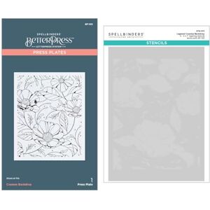 Spellbinders Cosmos Backdrop BetterPress and Stencil Bundle from The Pressed Posies Collection, ONE Spellbinders Cosmos Backdrop BetterPress and Stencil Bundle from The Pressed Posies Collection, ONE