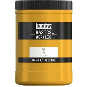 LIQUITEX Basics Acrylic Paint - Gold, 946 ml Pot - Acrylic Paint LIQUITEX Basics Acrylic Paint - Gold, 946 ml Pot - Acrylic Paint