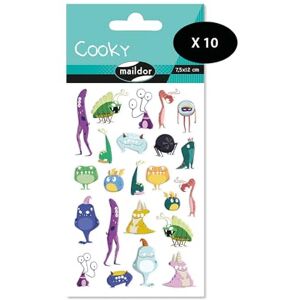 Maildor 560503Cpack GOMMETTES 3D Cooky LOT DE 10 planches 12x8 cm 210 Stickers MONSTRES EXTRATERRESTRES Maildor 560503Cpack GOMMETTES 3D Cooky LOT DE 10 planches 12x8 cm 210 Stickers MONSTRES EXTRATERRESTRES