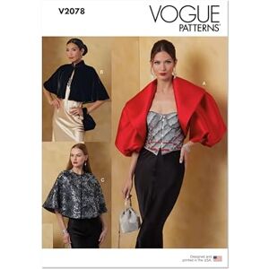 Vogue Patterns Vogue Sewing Pattern V2078A Misses' Bolero and Capes A (XS-S-M-L-XL) Vogue Patterns Vogue Sewing Pattern V2078A Misses' Bolero and Capes A (XS-S-M-L-XL)