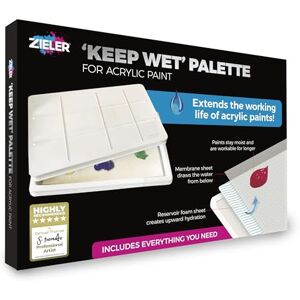 Zieler 'Keep Wet' Palette Air-Tight Design Extends the Working Life of Acrylic Paints by Weeks Includes Extra Refills Large Internal Tray Size 28cm (11”) x 18cm (7”) – by Zieler 'Keep Wet' Palette Air-Tight Design Extends the Working Life of Acrylic Paints by Weeks Includes Extra Refills Large Internal Tray Size 28cm (11”) x 18cm (7”) – by
