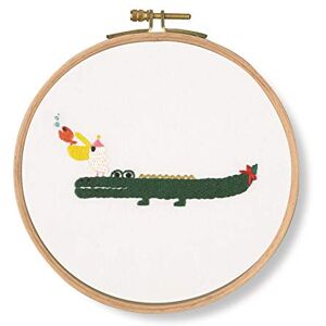 DMC Crocodile Kit, Includes 100% Printed Cotton Fabric, Embroidery Threads, Bamboo Hoop and Instructions DMC Crocodile Kit, Includes 100% Printed Cotton Fabric, Embroidery Threads, Bamboo Hoop and Instructions