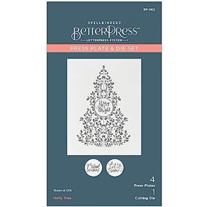 Spellbinders Holly Tree Press Plate & Die Set from The BetterPress Christmas Collection Spellbinders Holly Tree Press Plate & Die Set from The BetterPress Christmas Collection