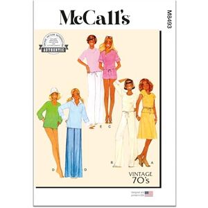 McCall's MCCALLS Sewing Pattern M8493A Misses' Knit Tops, Skirt, Trousers and Shorts A (XS-S-M-L) McCall's MCCALLS Sewing Pattern M8493A Misses' Knit Tops, Skirt, Trousers and Shorts A (XS-S-M-L)