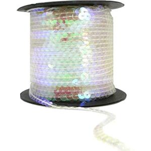 Habercrafts Sequin Trim Sequins Ribbon 6mm Strung Metallic Shiny Flat Sequins Paillette Spangle Sequin String for Embellishment Sewing Arts Crafts Fancy Dress Decoration (AB Transparent Clear 90 Meters) Habercrafts Sequin Trim Sequins Ribbon 6mm Strung Metallic Shiny Flat Sequins Paillette Spangle Sequin String for Embellishment Sewing Arts Crafts Fancy Dress Decoration (AB Transparent Clear 90 Meters)