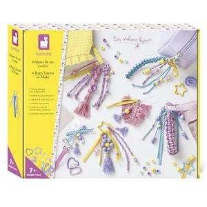 Janod – Creative Bag Jewellery Kit – 6 Accessories to Customise (4 Large Pieces of Jewellery + 2 Charms) – Coloured Beads, Macramé Threads, Ribbons – DIY Activity From 7 years old – Gift Set Janod – Creative Bag Jewellery Kit – 6 Accessories to Customise (4 Large Pieces of Jewellery + 2 Charms) – Coloured Beads, Macramé Threads, Ribbons – DIY Activity From 7 years old – Gift Set