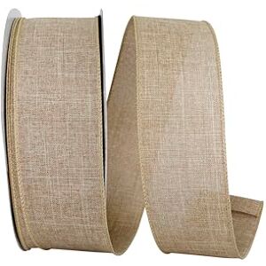 Reliant Ribbon Corp Reliant Ribbon 92573W-750-40K Everyday Linen Value Wired Edge Ribbon, 2-1/2 Inch X 50 Yards, Natural Reliant Ribbon Corp Reliant Ribbon 92573W-750-40K Everyday Linen Value Wired Edge Ribbon, 2-1/2 Inch X 50 Yards, Natural