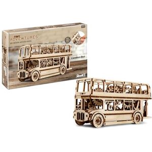 Revell 00618 Tiny Adventures London Bus 1:40 Scale Wooden Model Kit with Pull Back & Go Engine & Starting Key Length 23.2cm Revell 00618 Tiny Adventures London Bus 1:40 Scale Wooden Model Kit with Pull Back & Go Engine & Starting Key Length 23.2cm