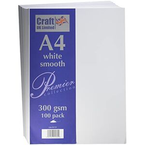 Craft A4 300Gsm-100 Sheets, Card, White, 29.6 x 21 x 0.1 cm Craft A4 300Gsm-100 Sheets, Card, White, 29.6 x 21 x 0.1 cm