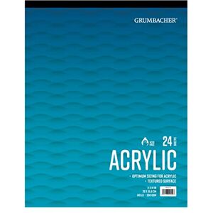 Grumbacher 11" x 14" Acrylic Tape-Bound Paper Pad, 140 lb. / 300 GSM, 24 White Sheets/Pad, 1 Each (460801314) Grumbacher 11" x 14" Acrylic Tape-Bound Paper Pad, 140 lb. / 300 GSM, 24 White Sheets/Pad, 1 Each (460801314)