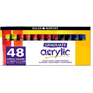 Daler Rowney Daler-Rowney Graduate 22ml Acrylic Paint Set, 48 Assorted Colours, High Lightfastness, Water-Based, Solvent-Free, For Student Artists & Hobbyists Daler Rowney Daler-Rowney Graduate 22ml Acrylic Paint Set, 48 Assorted Colours, High Lightfastness, Water-Based, Solvent-Free, For Student Artists & Hobbyists