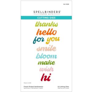 Spellbinders Sentiments Etched Dies from The Fresh Picked Collection, Metal, ONE Spellbinders Sentiments Etched Dies from The Fresh Picked Collection, Metal, ONE