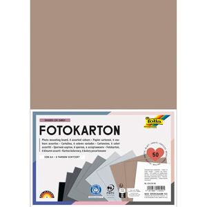 Folia 614/50 98 Photo Card Shades of Grey, DIN A4, Pad with 300 g/m² Coloured Drawing Card, 50 Sheets in 6 Colours, for Crafts, Decorating and Decorating Folia 614/50 98 Photo Card Shades of Grey, DIN A4, Pad with 300 g/m² Coloured Drawing Card, 50 Sheets in 6 Colours, for Crafts, Decorating and Decorating