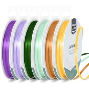 Creative Labs Satin Ribbon 0.12" x 32.8 ft (3 mm x 10 m) Double-Sided Thin Ribbons for Crafting and Gift Wrapping Mediterranean Colours 6 Pieces Creative Labs Satin Ribbon 0.12" x 32.8 ft (3 mm x 10 m) Double-Sided Thin Ribbons for Crafting and Gift Wrapping Mediterranean Colours 6 Pieces