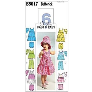 Butterick Patterns B5017 Infants Top/Dress/Panties/Shorts/Pants and Hat, Pack of 1, White Butterick Patterns B5017 Infants Top/Dress/Panties/Shorts/Pants and Hat, Pack of 1, White