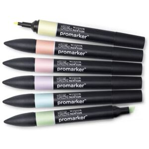 Winsor & Newton , Promarker, Pastel Tones, Set of 6, Alcohol Based Dual Tip Markers Winsor & Newton , Promarker, Pastel Tones, Set of 6, Alcohol Based Dual Tip Markers