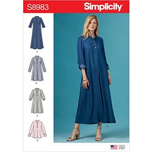 Simplicity Sewing Pattern S8983 Misses' Dresses with Sleeve Variation, White Simplicity Sewing Pattern S8983 Misses' Dresses with Sleeve Variation, White