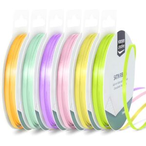 Creative Labs Satin Ribbon 0.12" x 32.8 ft (3 mm x 10 m) Double-Sided Thin Ribbons for Crafting and Gift Wrapping Spring Colours 6 Pieces Creative Labs Satin Ribbon 0.12" x 32.8 ft (3 mm x 10 m) Double-Sided Thin Ribbons for Crafting and Gift Wrapping Spring Colours 6 Pieces