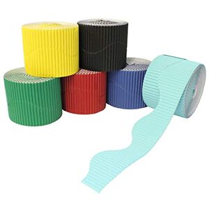 Bright Ideas Corrugated Border Rolls for School Displays, Wavy Assortment, 6 pack, 57mm x 7.5m (15m when split), BI7882 Bright Ideas Corrugated Border Rolls for School Displays, Wavy Assortment, 6 pack, 57mm x 7.5m (15m when split), BI7882